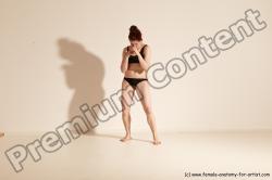 Underwear Martial art Woman White Moving poses Average long brown Dynamic poses Academic